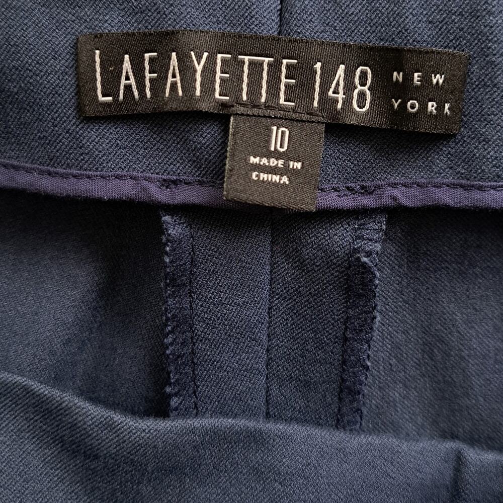 LAFAYETTE 148 Jodhpur Cloth Cropped Pants Size 10 Ink Blue MSRP $489 - Picture 7 of 13